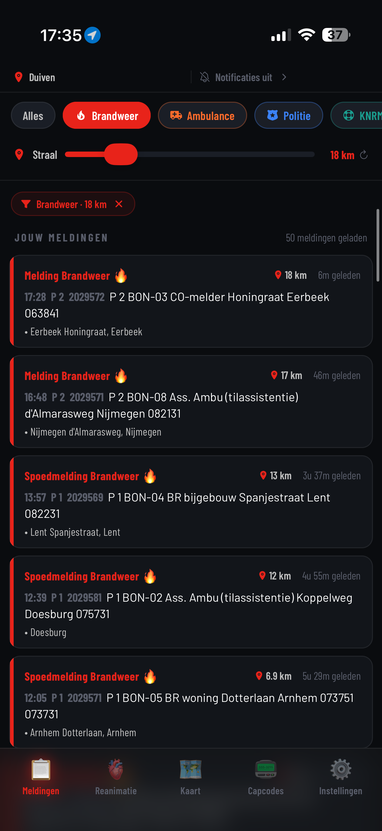 P2000 Alarm — live meldingenfeed in de app
